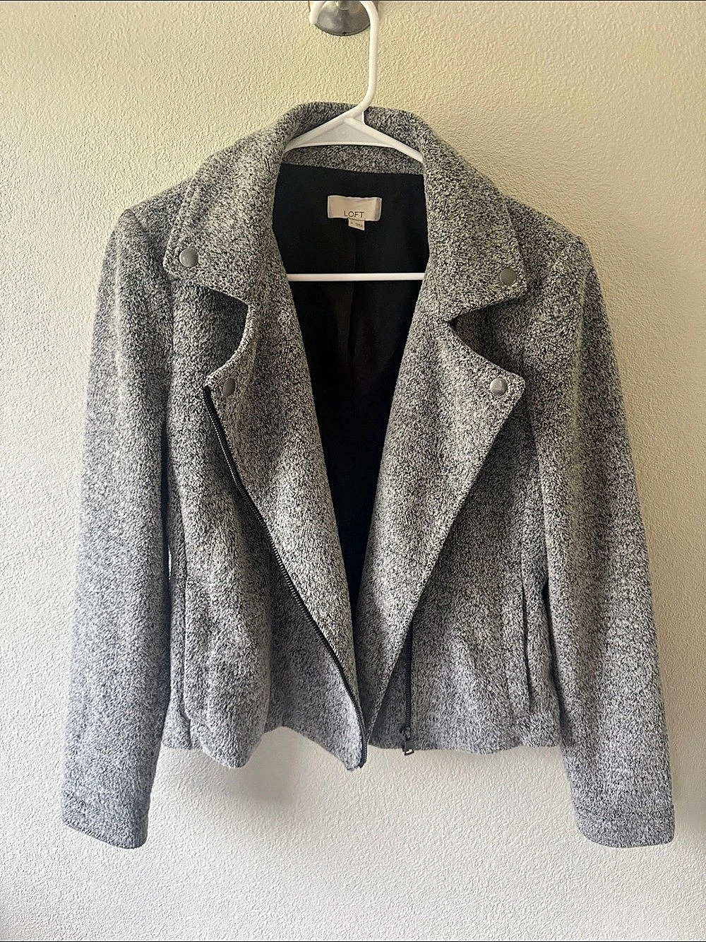 LOFT Moto Jacket Gray Size Small Like New